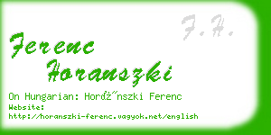 ferenc horanszki business card